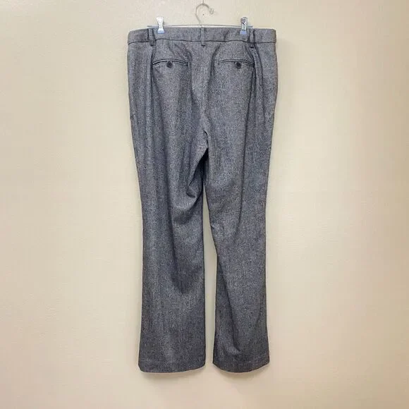 Talbots Raleigh Size 14 Confetti Herringbone Lined Dress Pants Wide Leg Pockets - Picture 2 of 8
